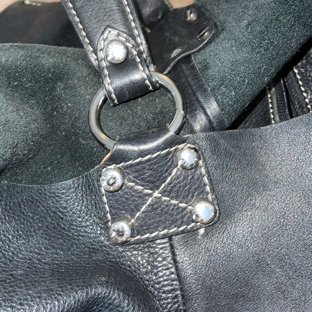 Faiez Halabi Buenos Aires Womens Pebbled Leather Shoulder Hobo Bag Black Small - Picture 11 of 14